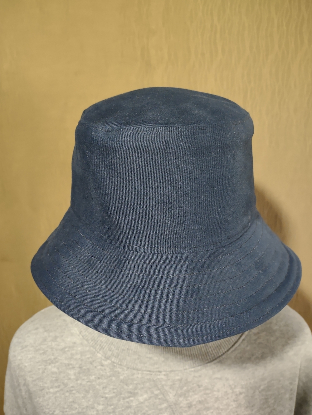 Handmade Upcycled Reversible Navy & Green Camo Bucket Hat - Picture 12 of 13